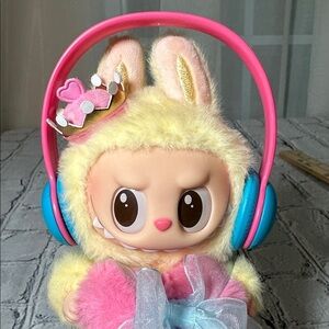 Headphones ONLY for doll toy Labubu Pink Blue DJ Costume Mini Headphones Toy